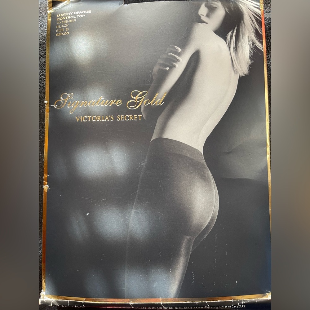 Victoria's Secret Signature Gold Black Tights